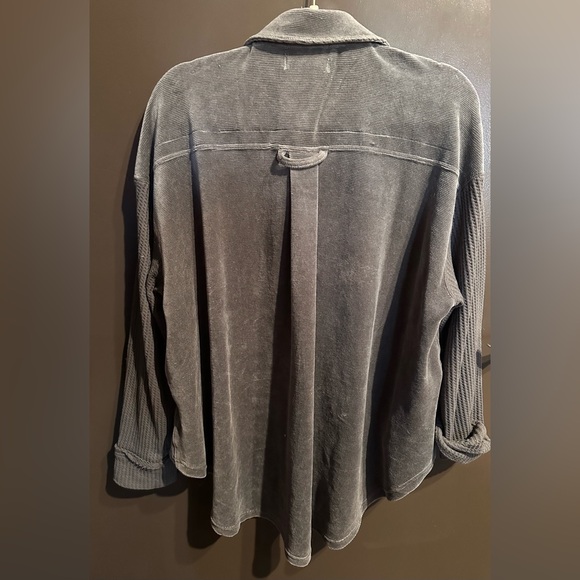 We The Free Corduroy Henley Pull Over with Waffle Knit Sleeve Small Free People - Picture 4 of 5